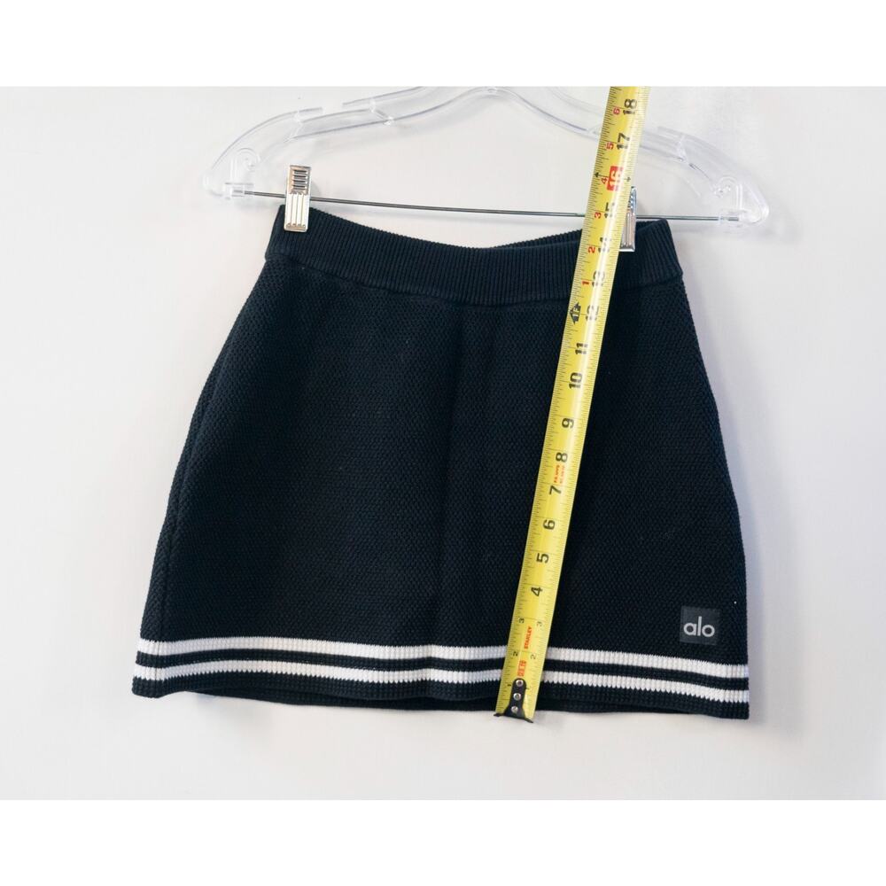 ALO Yoga Tennis Club Sweater Knit Skirt Skort in Black/Ivory Size XXS - Picture 4 of 7